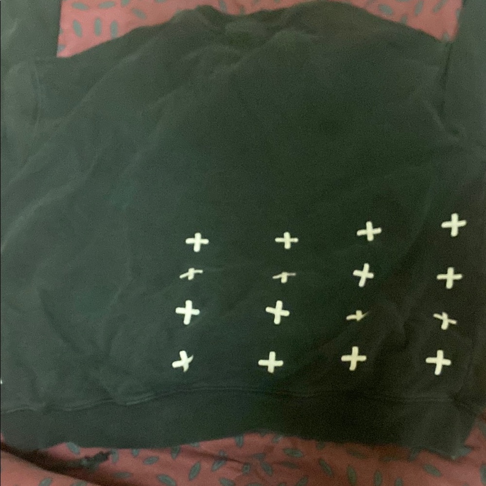 Black Sweatshirt with White Crosses